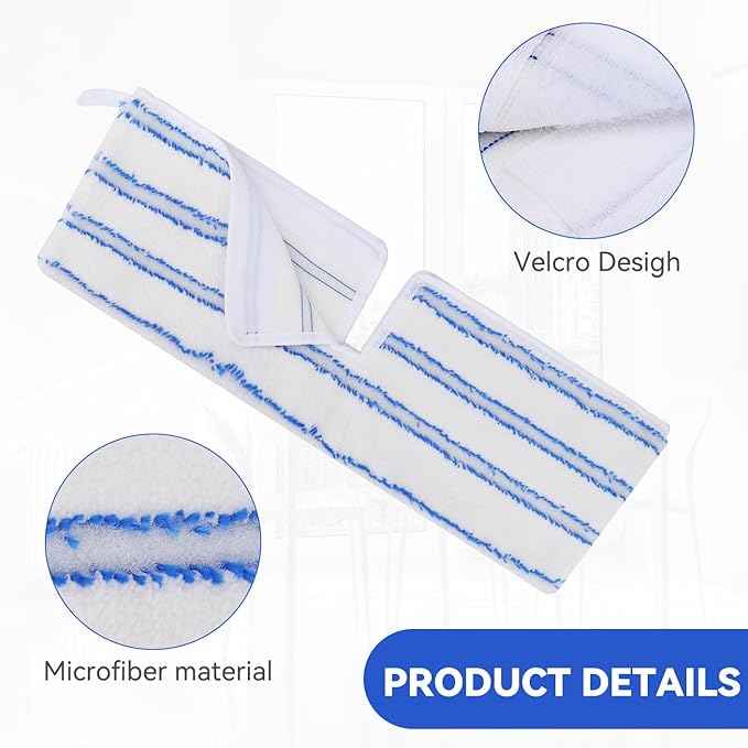 Mop Heads Replacements Compatible with Cedar Dual-Action Flip Mop - Chenille Double Sided Replace Pads for Dry/Wet Use - Washable Dust Mop Refills, 5 Chenille-Microfiber Double Sided pad