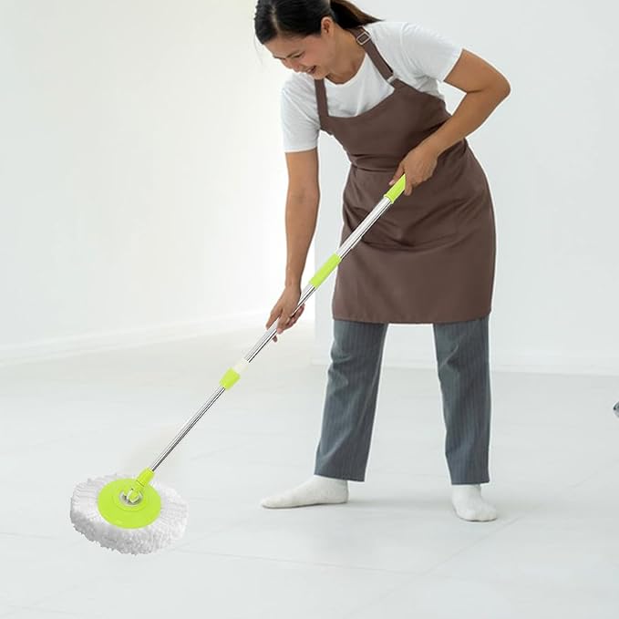 Rotating Stainless Steel Mop Handle Replacement Compatible with Spin Mop Detachable Extendable Pole for Hardwood Tile and Vinyl Floor Cleaning Heavy Duty Accessory