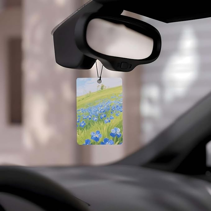 Landscape - Themed Car Air Freshener 4 Pcs, Oil Painting - Style Scenery Hanging Air Freshener for Cars Closet Drawer Books, Car Accessories Mirror Decor for Nature Lovers.