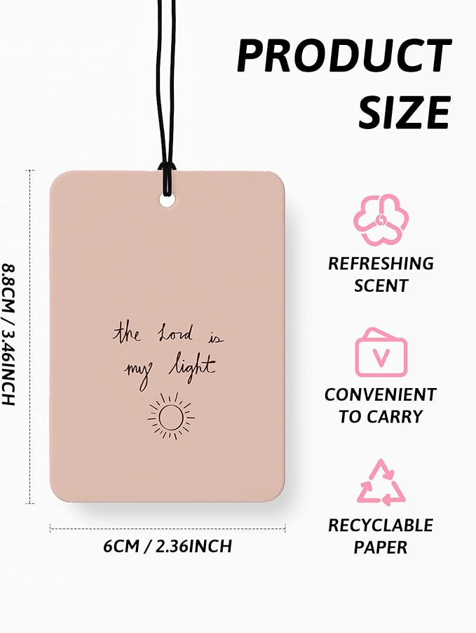 Boho Christian Jesus Air Freshener 4 Pcs, Inspirational Christian Bible Verse Hanging Air Freshener for Cars Closet Drawer Books, Religious Boho Car Accessories Mirror Decor for Women