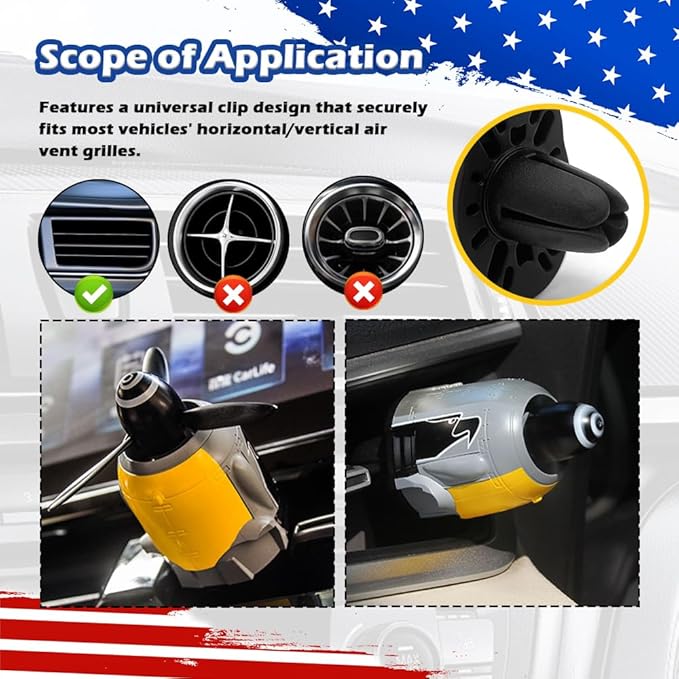 2026 New Fw-190 WW2 Planes Car Air Freshener,Fw-190 Fighter Car Vent Clips with Spinning Propeller for Reducing Odors,Universal Air Vent Decorations for Cars as Gift for Men & Pilots