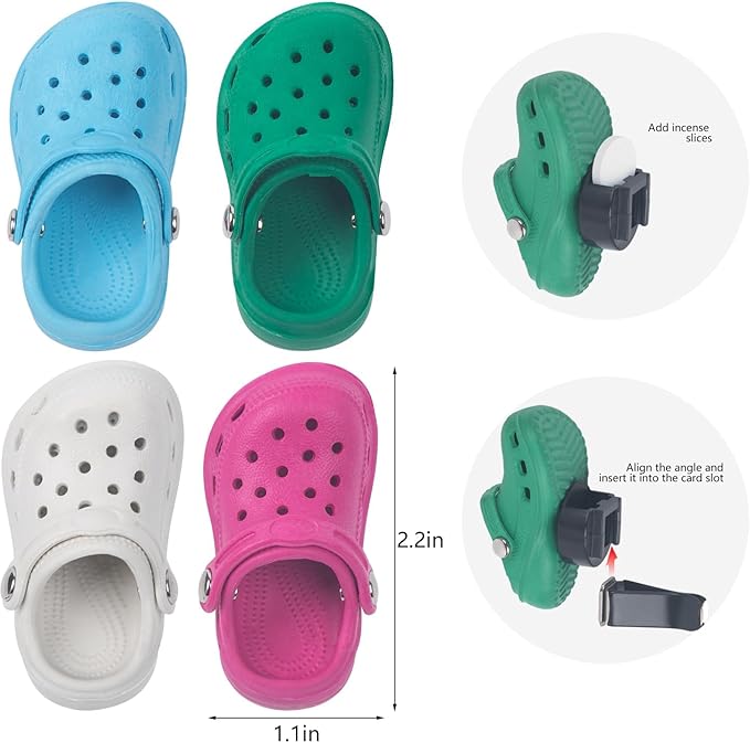 Refillable Shoes Car Air Freshener for Women, 4 PCS Fun Car Air Freshener Vent Clips Accessories Cute for Car (12 PCS Fragrance Pads)
