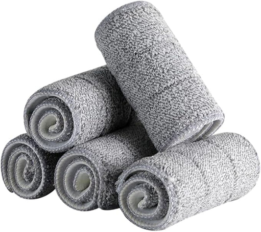 5Pcs Mop Head Replacement Cloth 12.79X4.92In Grey Water Absorption Mop Cloths for Push Floor Cleaning Tool Accessories