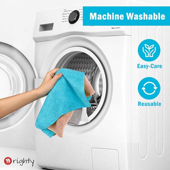 Orighty Microfiber Cleaning Cloth, 12 Pack Microfiber Towels for Cars, Highly Absorbent Car Cleaning Supplies, Lint Free Cloths Clean Rags for Car Care, House, Kitchen, 12x12 inch, Blue