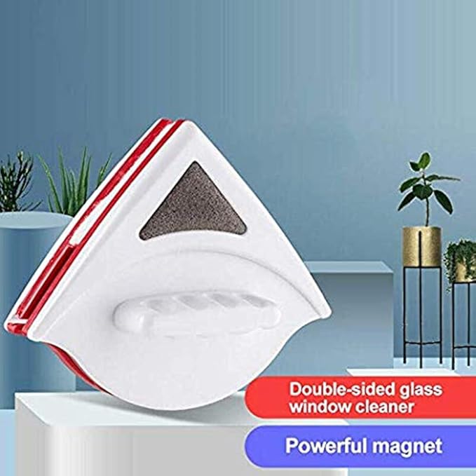 Double-side Magnetic Glass Wiper Window Cleaner Magnetic Glass Cleaning Tool Brush for Double Glazed Window Thickness 0.5"-1" (15-24mm)