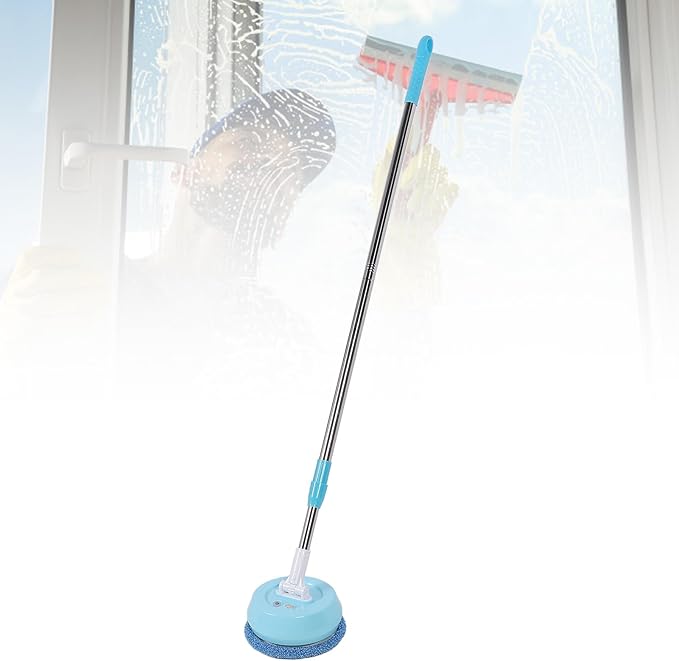 Powerful Cordless Electric Mop, Adjustable Handle, Spin Mop for Ceilings and Window, Floor Cleaner with 1200mAh Battery Capacity, ABS Material, Efficient for Home (Style1)