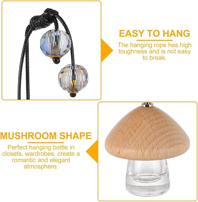 Mobestech Car Perfume Bottle Hanging Air Freshener Pendant for Rearview Mirror 5Ml Refillable Diffuser with Elegant Mini Design for Car Office Bedroom