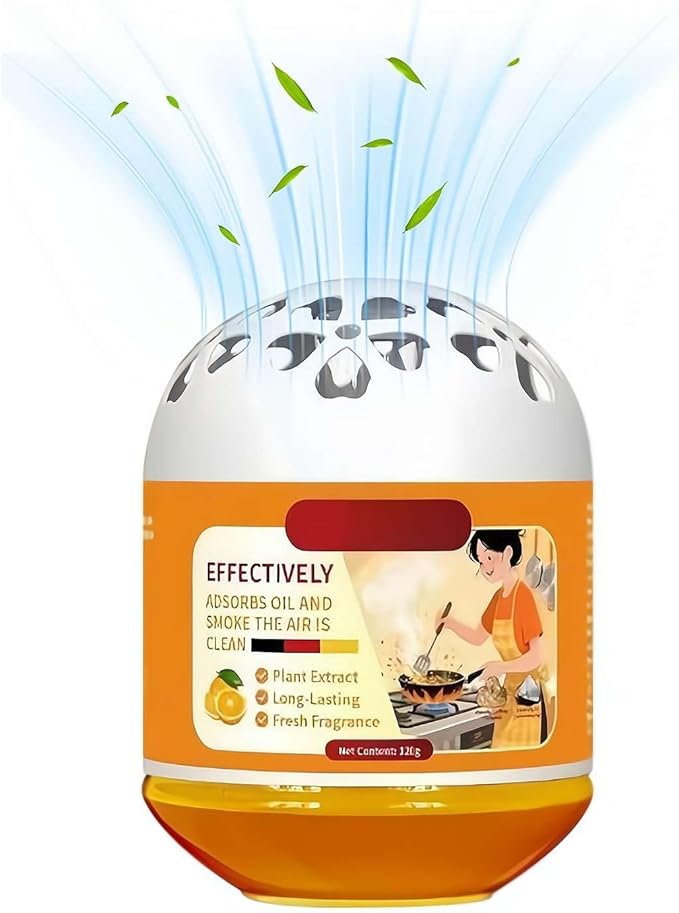 Indoor Air Purification Cooking Removal Magic Box, Multi-Functional Air Magic Box, Plant Extract Formula, Long-Lasting Kitchen Oil Absorbing Freshener for Kitchen and Living Room (Orange 1pcs)