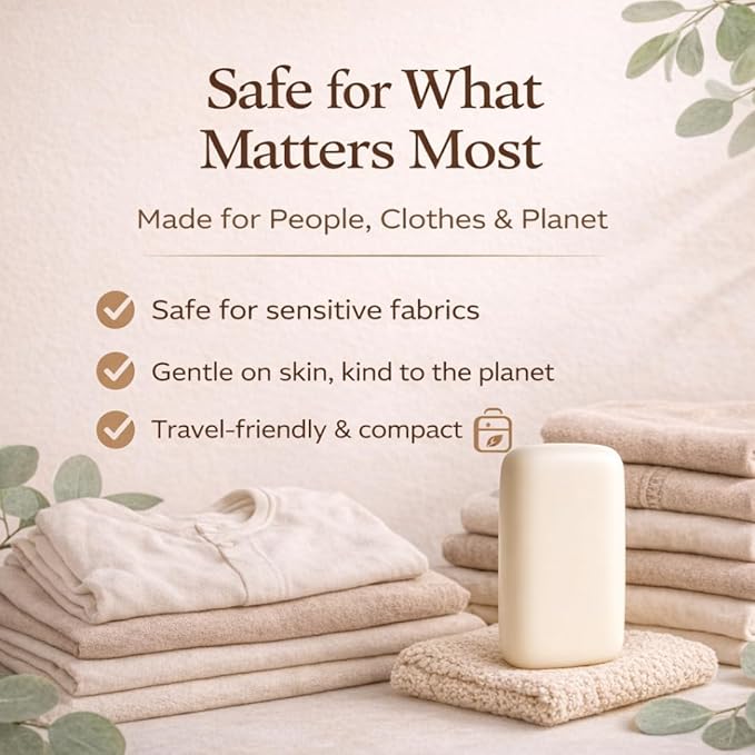 Kelebs Natural Laundry Soap Bar for Sensitive Skin with Organic Coconut - Delicate Laundry Stain Remover for Clothes, Underwear, Collar - Gentle Baby Laundry Soap | 7 Bars