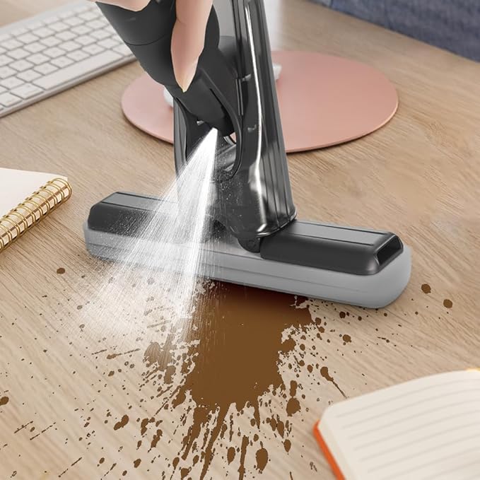 Mini Spray Mop for Countertop Cleaning, Self Squeezing Mini Mop with Spray, Quickie Sponge Mop,Semi-Automatic Cleaning Desktop Mini Mop with A Small Spray Bottle (1Set)