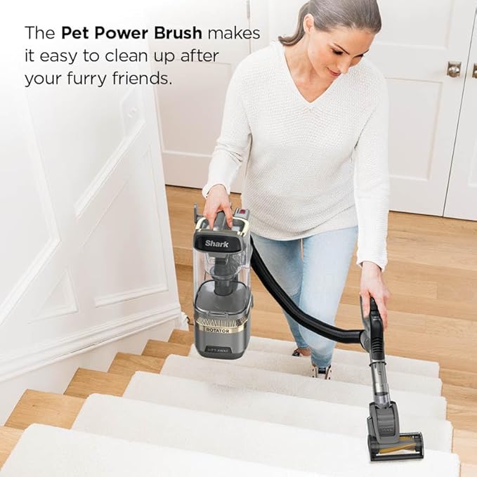 Shark | Upright Vacuum Cleaner for Home | Rotator Lift-Away | No Hair Wrap | HEPA Filter | Lightweight Bagless Vacuum for Pet Hair | LED Headlights For Carpets & Hardwood Floors | Silver | LA502