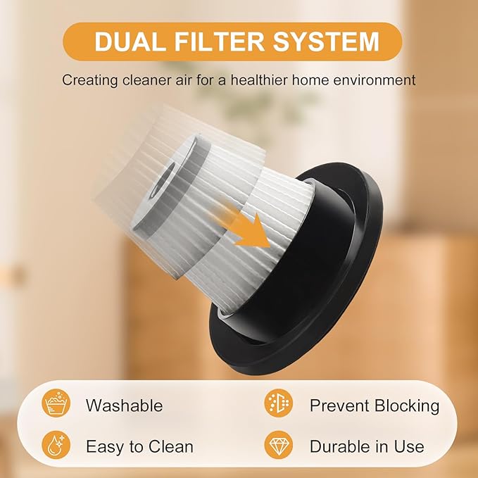 4Pcs Replacement Filters for VL188 VL189 Cordless Robot Vacuum Cleaners, Washable and Resuable Filters Household Vacuum Accessory
