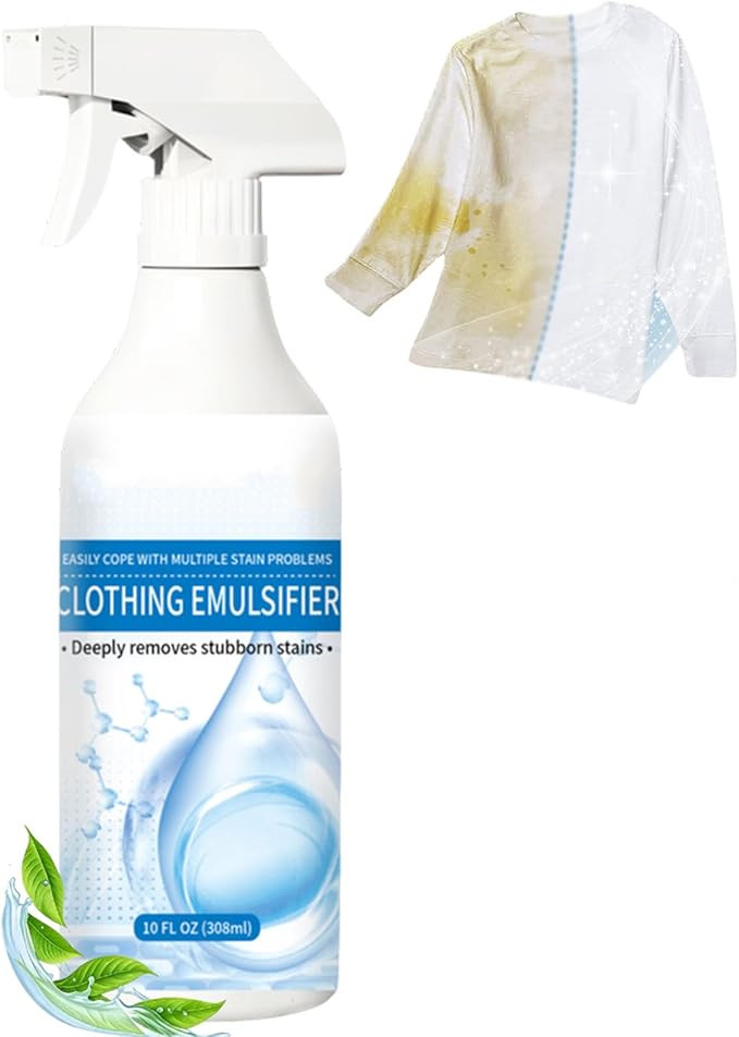 Cleanse Clothing Emulsifier,Non Ionic Emulsifier Clothing Cleaner,Powerful Laundry Stain Remover Spray,Non-Ionic Laundry Pre-Treatment,Fabric Conditioner Restore Faded Color (1PCS)