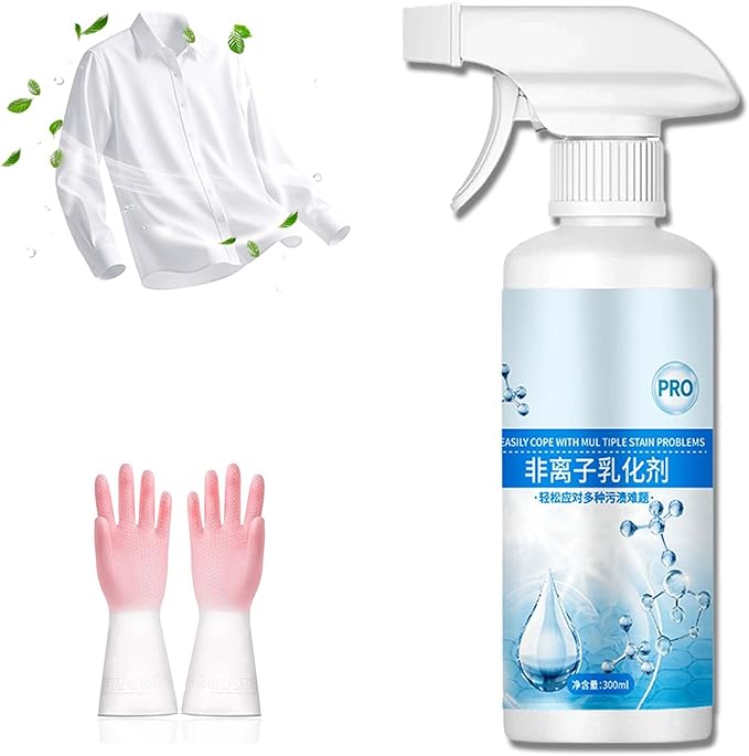 Clean Shop Clothing Emulsifier, Clothing Emulsifier Stain Remover, Gentle on Most Fabrics, Effectively Removes Grease, Oil Stains and Food Stains from Clothes and Shoes, 300 Ml (1)