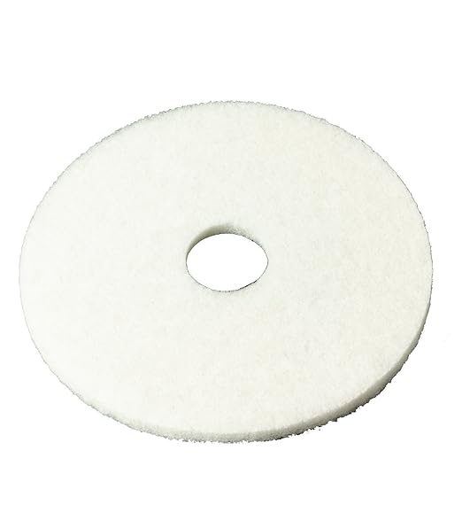 3M White Super Polish Floor Pad 4100, 14", 5/Case, Polish Wood Floors, Spray Cleaning or Dry Buffing Soft Finishes