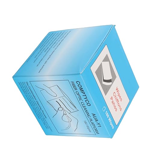 Fiber Optic Wipes, 150Pcs Fiber Optic Connector Cleaner Easy Tearing Both Wet and Dry Use Optical Fiber and Face Dust Paper with Rubber Pad