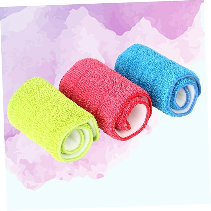 3pcs Fiber Mop Head Replacement Spray Mop Pad for Wet Cleaning Corner Bathroom Kitchen Dust Removal Tool