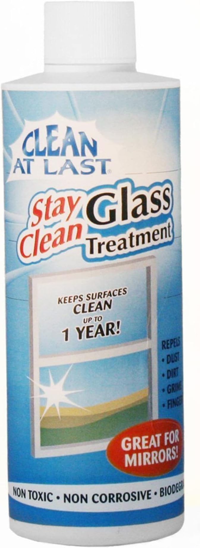 Clean At Last Glass Treatment Clear And Shiny Glass Surfaces Mirror Tile Patio Doors 8 Oz - (2 Pack)