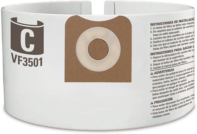 20 Pack VF3501 Repalcement Bags for Rigid Shop Vac Bags 4 Gallon Size c, compatible with RIDGID 3-4.5 Gallon Wet/Dry Vacuums, High Efficiency Dust Filter Bags, Part# 23738 WS32045F