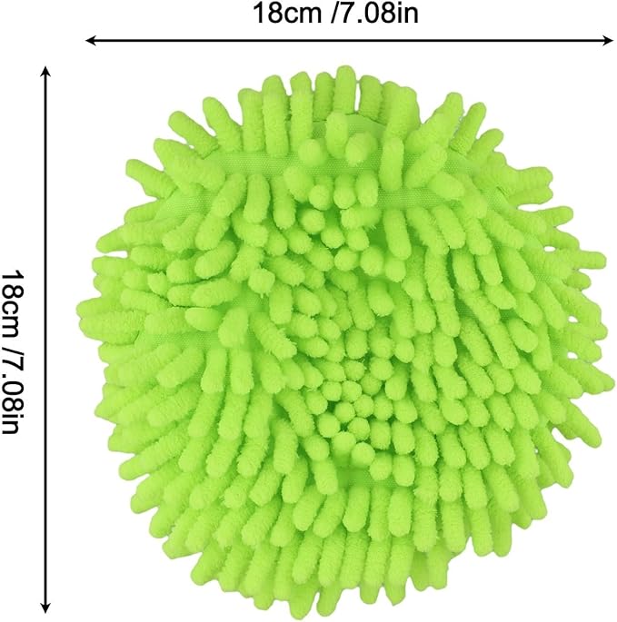 3-Pack Green Spin Mop Head Refills for RinseClean 2-Tank System, Chenille Microfiber Replacement Heads for Tile, Wood, Laminate, Car, and Glass Cleaning, Machine Washable