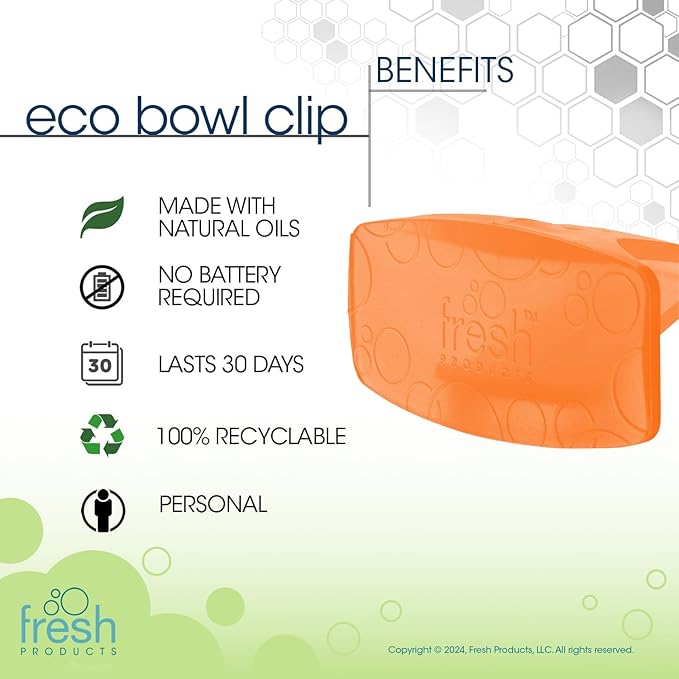 Fresh Products Eco Bowl Clip 2.0 Toilet Bowl Air Freshener, Mango Scent, 6 Clips