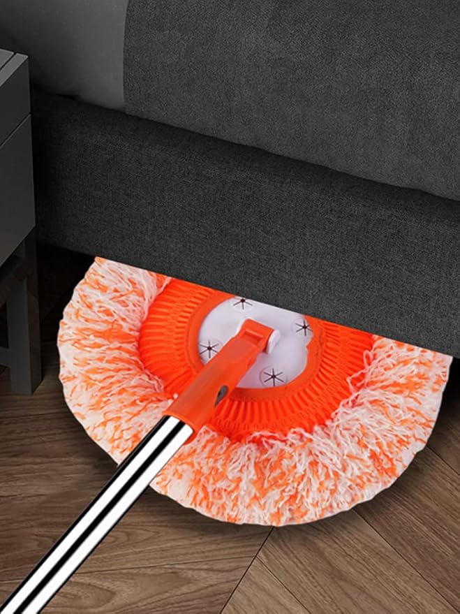 Cleaning Mop 360°rotatable Adjustable Cleaning Mop Free Splicing and Disassembly Extendable Wall Cleaning Mop Spin Mop for Floor Wall Bathroom (4 Poles and a 5 Mops)