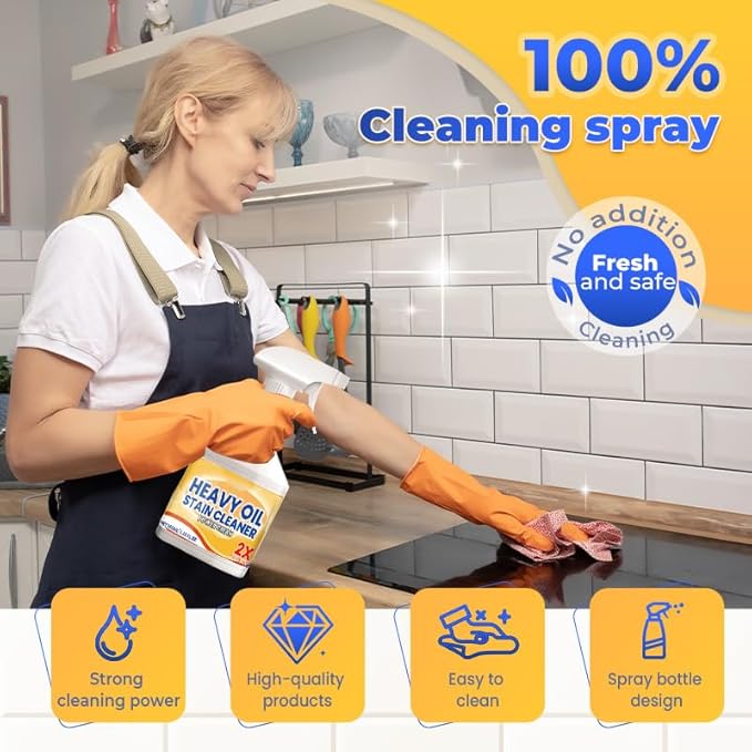 Kitchen Heavy Oil Cleaner Spray, 2026 New All Purpose Kitchen Heavy Oil Cleaning Agent, Multipurpose Kitchen Grease Cleaner for Countertops, Stovetop, Ovens and Appliances (3pcs)
