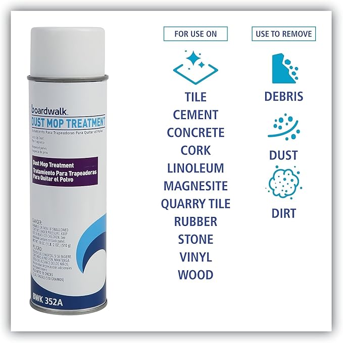 Boardwalk 352ACT Dust Mop Treatment, Pine Scent, 18oz Aerosol, 12/Carton