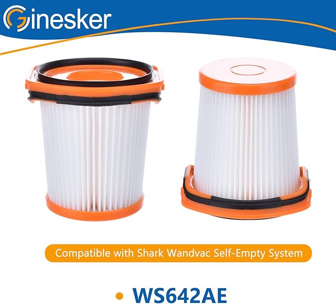 WS642AE Filter Replacement for Shark Wandvac Self-Empty System WS642AE Ultra-Lightweight Powerful Cordless Stick Vacuum (4 Pack)