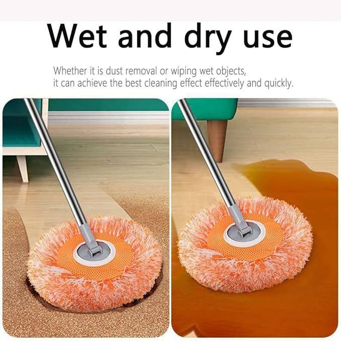 360° Rotatable Adjustable Cleaning Mop, Extendable Wall Washer Mops with Long Handle, Household Rotating Microfiber Spin, Window Bathroom Floor Ceiling, Household Supplies (39.37in 1 Mop Heads)