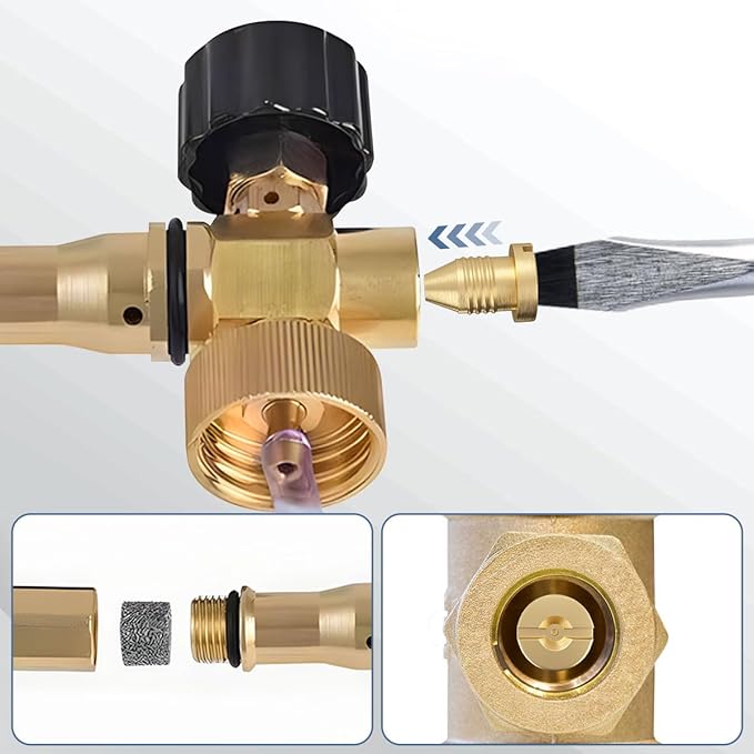 2 Pieces 1.1 mm Orifice Foam Cannon and 2 Pieces Foam Maker, Universal Brass Thread Nozzle Tips and Mesh Filter for Snow Foam Lance, Tool Daily Foam Cannon