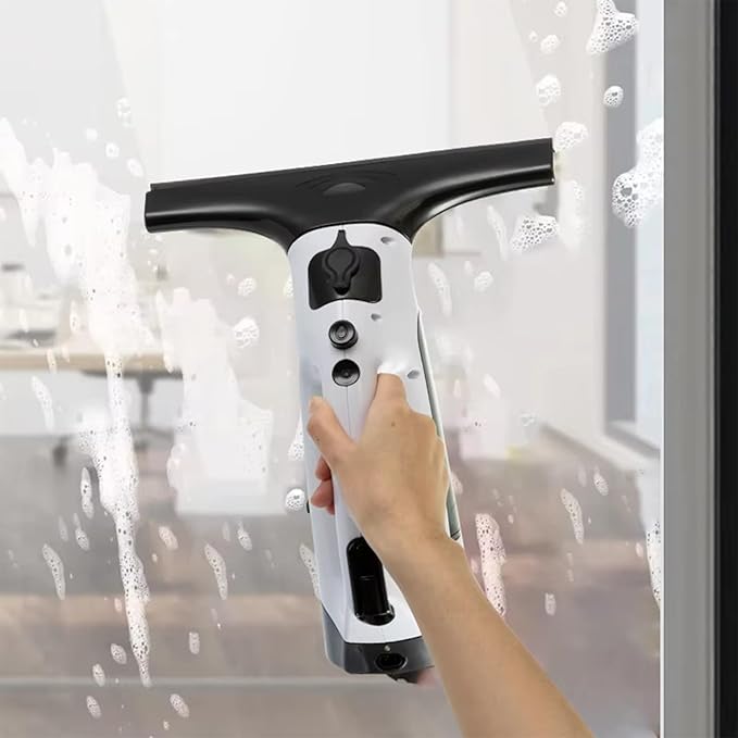 Fafeicy Cordless Window Vacuum Cleaner, Handheld Glass Cleaner with 2000Pa Suction, 280mm Wide Squeegee for Streak Free Shower Doors, and Tile, 150ml Tank