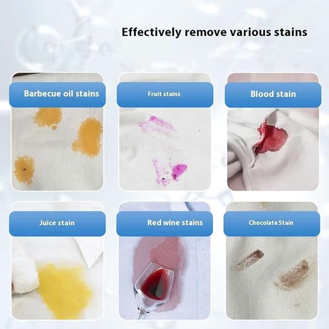 Non Ionic Emulsifier Clothing Cleaner, 10.56oz Laundry Stain Remover Spray, Clothes Oil Laundry Cleaning Remover, Strong Decontamination for Grease/Oil/Food Stains on Clothes & Shoes (2Pcs)