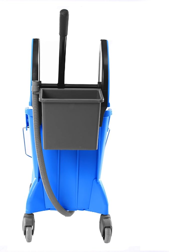 Mop Bucket with Wringer, Mop Bucket Separate Dirty Water for Floor Cleaning with Drain Pipe &Storage Bucket, Blue