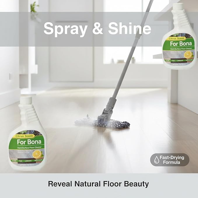 500ml Citrus Scent, Hard-Surface Floor Cleaner. Compatible For Bona Hardwood Floor Premium Spray Mop. Multi-Surface Floor Premium Microfiber Mop(1PCS 500ML)