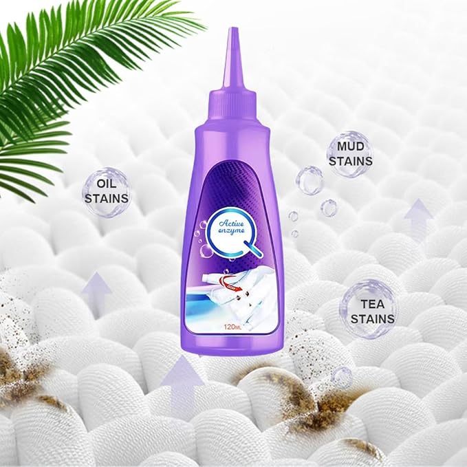 2025 Upgrade Active Enzyme Laundry Stain Remover, White Shirt Clothes Oil Stain Cleaner Remover, Stubborn Stains Cleaner, Active Enzyme Clothing Stain Remover Collar Stain Removal Spray (1)