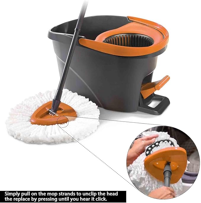 20Pack Spin Mop Replacement Heads,Spinning Mop Replace Head for Floor Cleaning, 100% Microfiber Mop Head Replacement Compatible with Triangle Spin Mop Refill for Easy Wring Mop,White