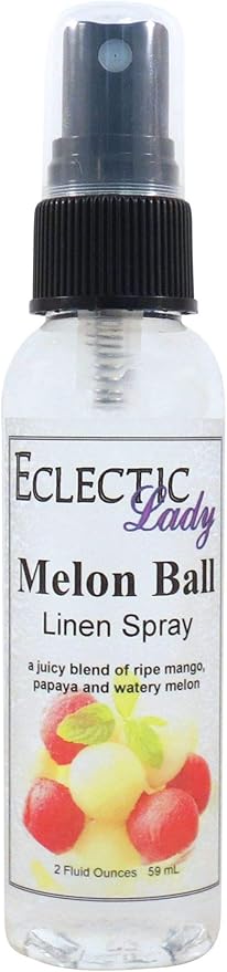 Eclectic Lady Melon Ball Linen Spray, 8 ounces Sheet and Linen Spray - No Artificial Colors, Parabens, or Preservatives - Long-Lasting Scent for Bed, Fabric & Pillow