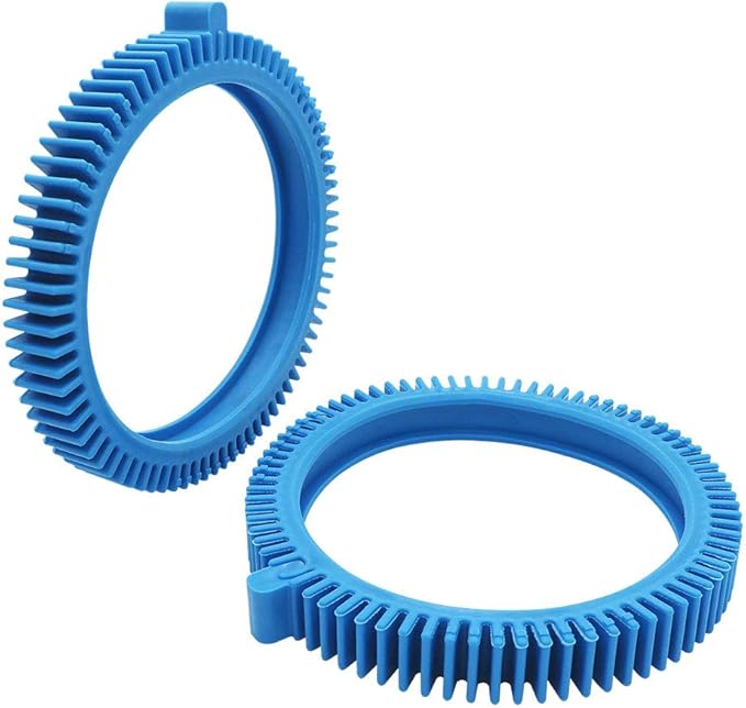 AMI PARTS 896584000-143 Blue Front Tires Kit with Super Hump& 896584000-082 Blue Standard Back Tire Replacement Part for Pool Cleaners(Pack of 2 Each)