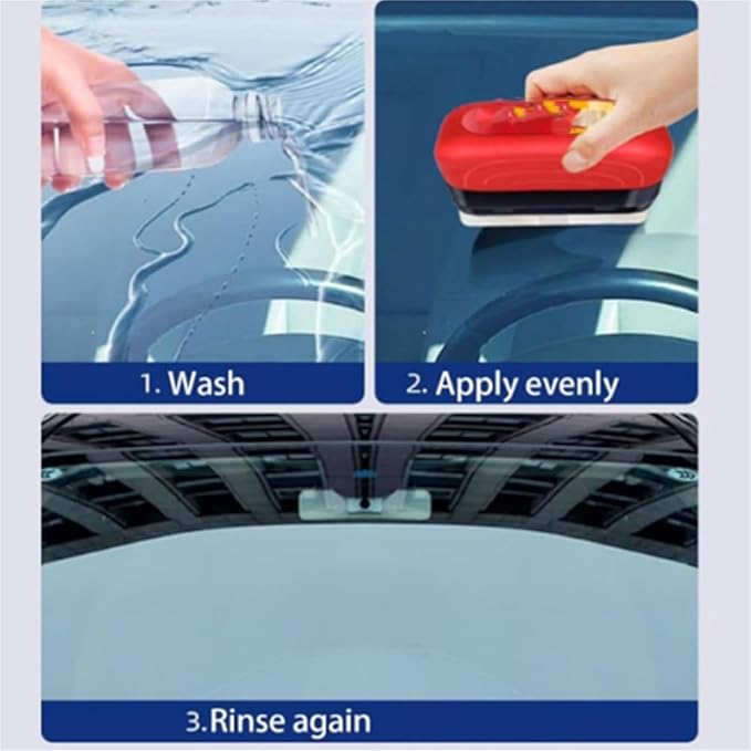 Automotive Glass Cleaner Windshield, Oil Film Remover for Car Window, Auto Glass Degreaser WindshieldPolish, Cars Window Eraser Cleaning Tool for Windshield, Car Windows, Reusable (1pcs)