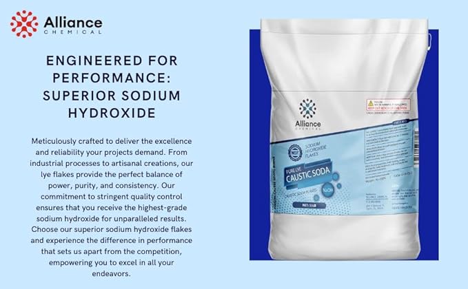 Sodium Hydroxide Flakes - Water Treatment Grade - Full Pallet - 40 x 55lb Bags - Pure Red Devil Lye/Caustic Soda - for Soaps, Drain Cleaner, Textiles, Water Treatment