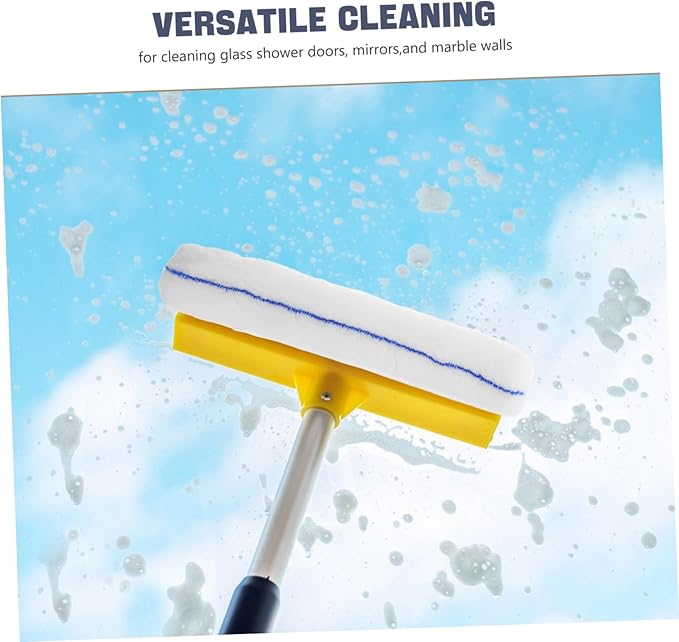 3pcs Extendable Glass Cleaning Tool with Interchangeable Wiper Heads for Efficient Household Use for Shower Windows and Car Surfaces
