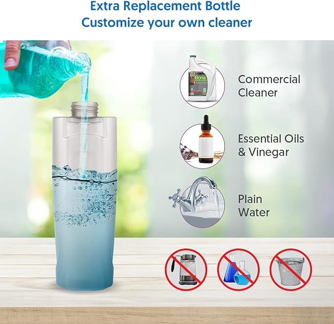 MEXERRIS Spray Wet Mops with 2 Refillable Bottles and 3X Washable Reusable Pads for Hardwood Floor Cleaning