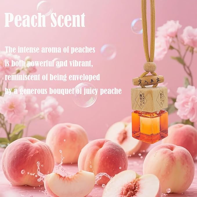 Car Air Freshener | Automotive Scents | 45-Days Long-Lasting Keep Fragrance | Automobile Hanging Diffuser Bottles | Remove Auto Odor Fresh Air for Men Home Deodorizer (Peach)