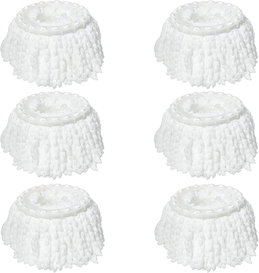 6/12 Pack Spin Mop Replacement Head, Microfiber Mop Head Refill Compatible with FunClean Spin Mops and RinseWise Mop Bucket for Home and Floor Cleaning (6 Pcs)
