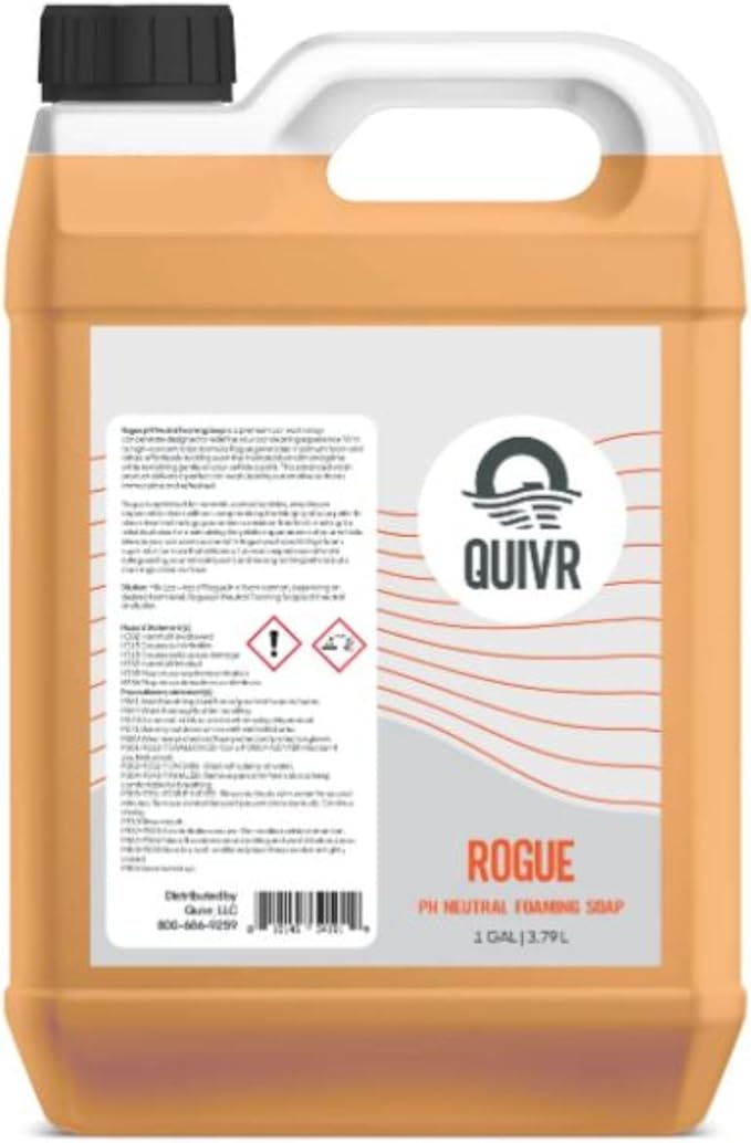 QUIVR Rogue Neutral Foaming Soap - 128 oz. Premium pH Neutral Car Wash Soap Concentrate High Foam Formula for Ceramic-Coated & Painted Vehicles, Clean Rinse, Gentle on Paint