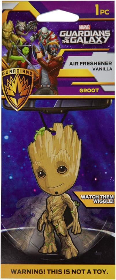 Marvel Groot Guardians of The Galaxy Wiggler Car Air Freshener Vanilla Scent -1 PC Wiggler