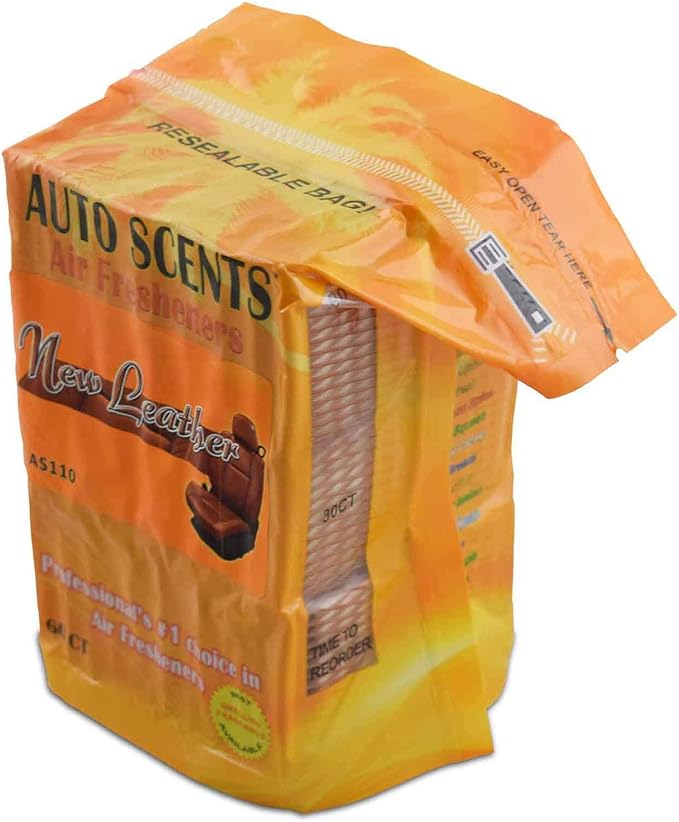 Professional Grade New Leather Scent Air Freshener Pads for Cars, Homes, and Offices – Long-Lasting Solution to Eliminate Tough Odors (60 Pads Per Pack)