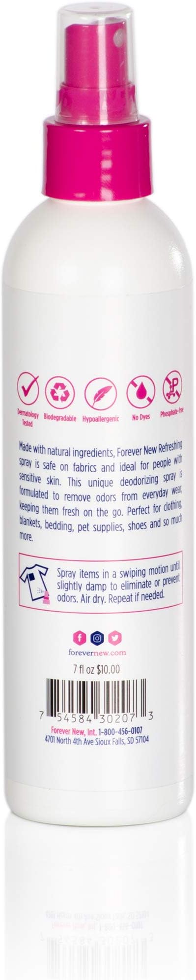 FOREVER NEW Pre-Treatment Odor Removal Spray - Fabric Refresher - Clean Rain, 7 Fl Oz