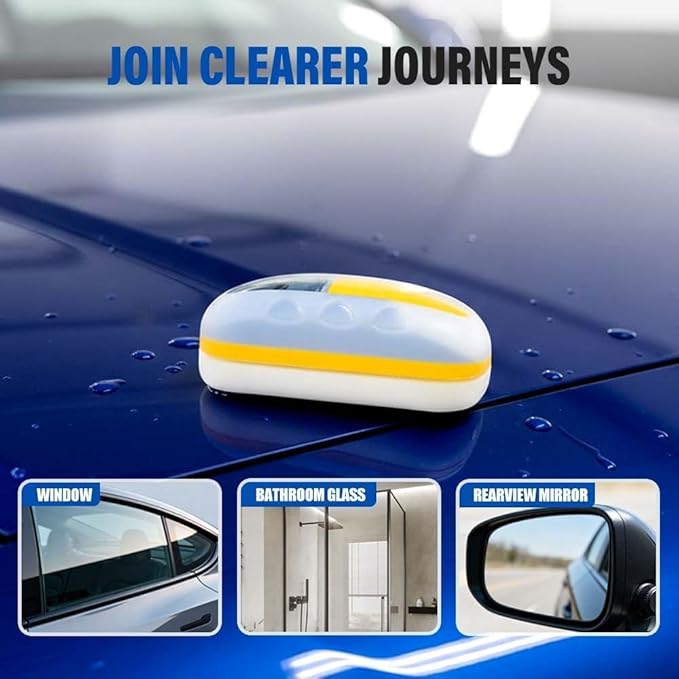 Car Window Cleaning Brush, Windshield Oil Film Remover, Water Repellent and Fog Prevention Glass Cleaner for Automotive Windows (B)
